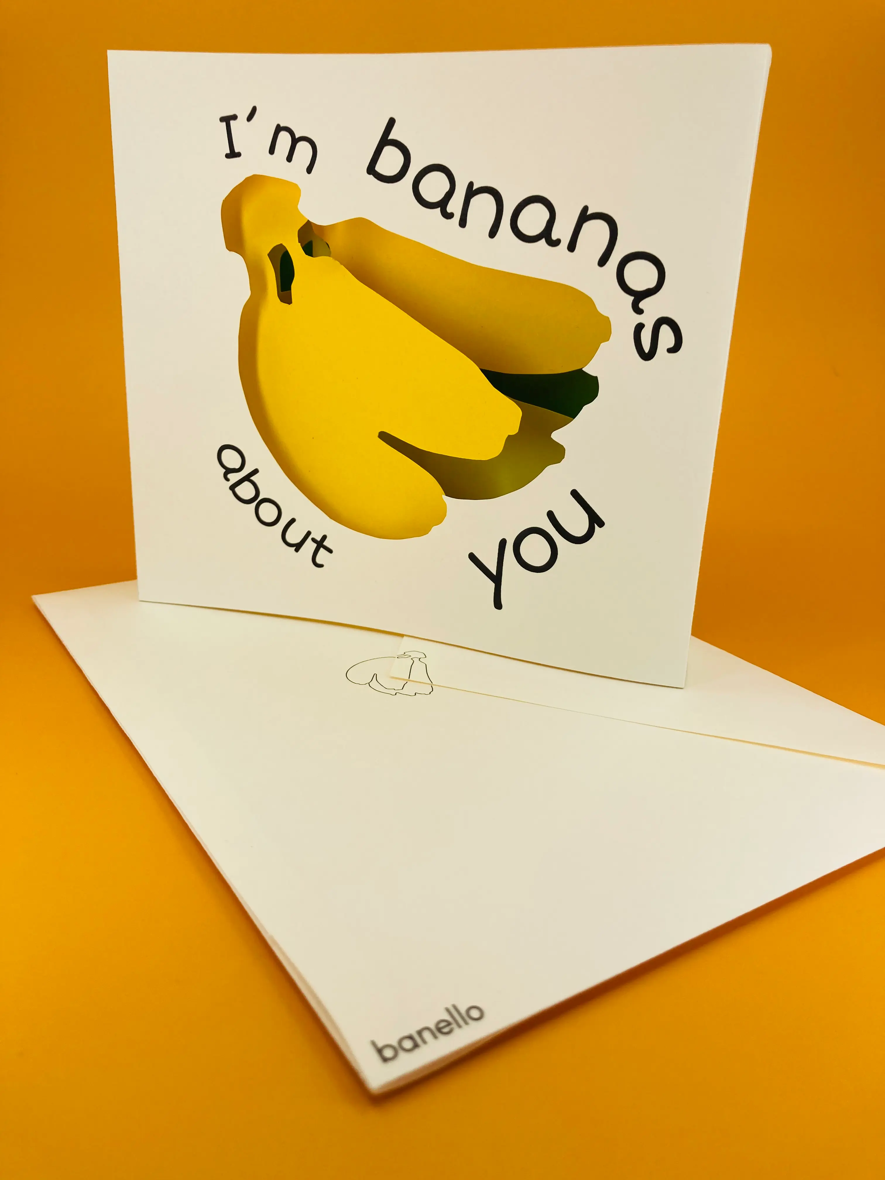 Bananas About You Love Card for Valentines Banello Cards - Fun Printable Pop Up Cards