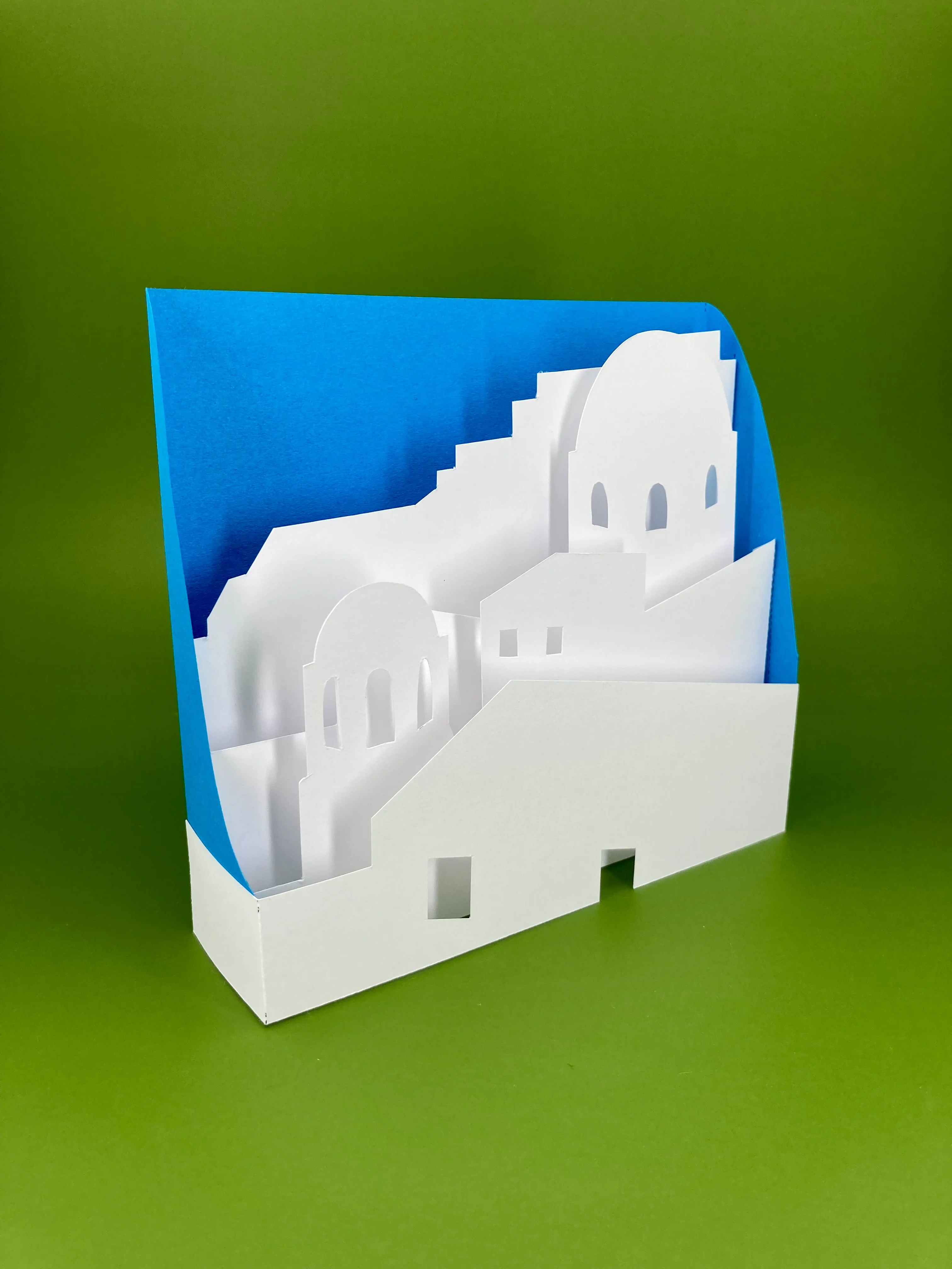 greek houses holiday card Banello Cards - Fun Printable Pop Up Cards