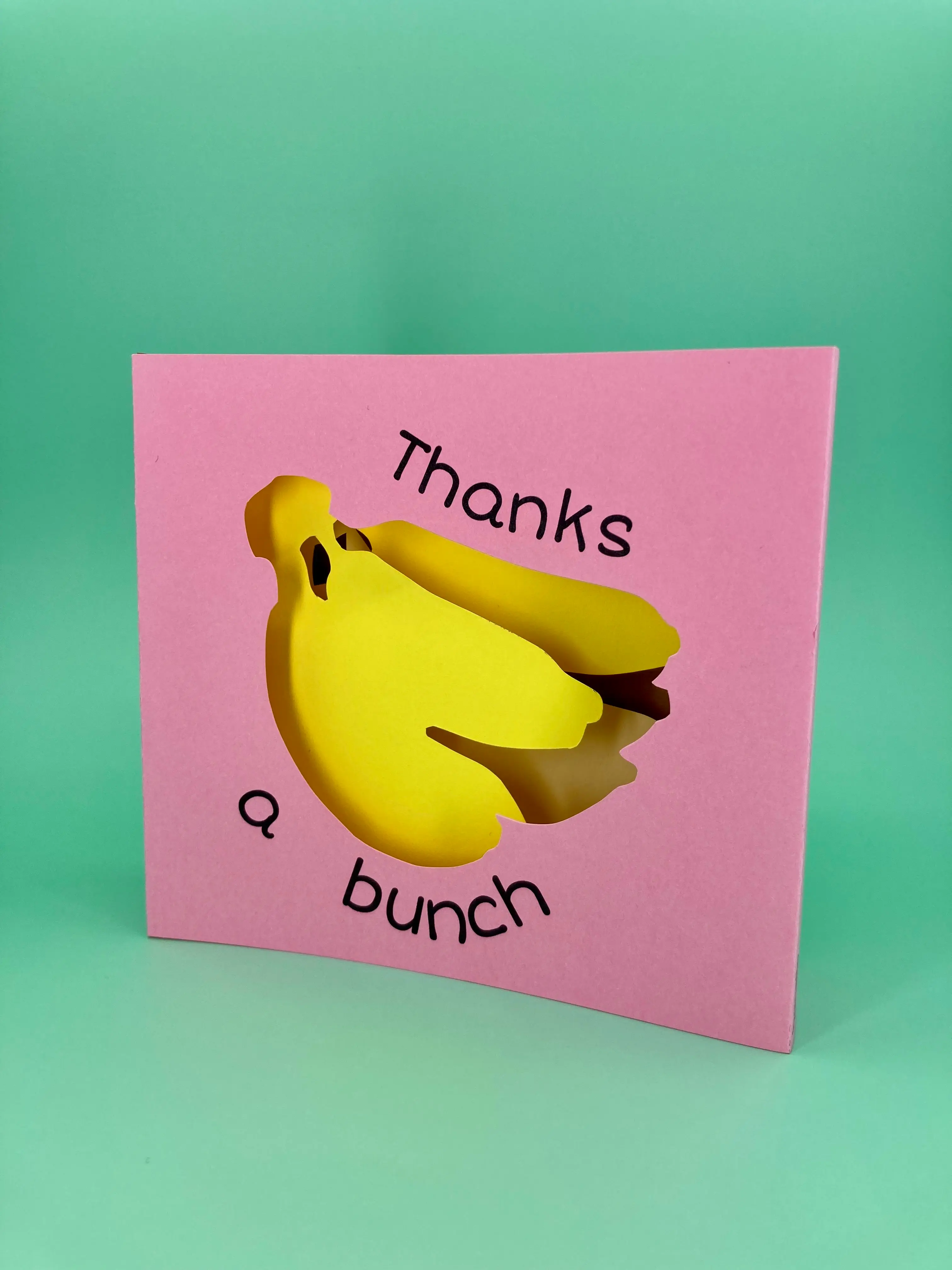 Thank you card featuring a bunch of bananas Banello Cards - Fun Printable Pop Up Cards